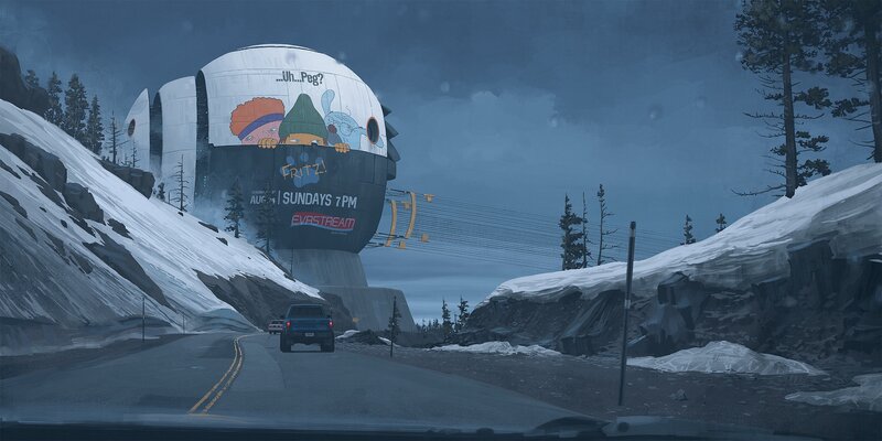 Spherical Building on Mountain