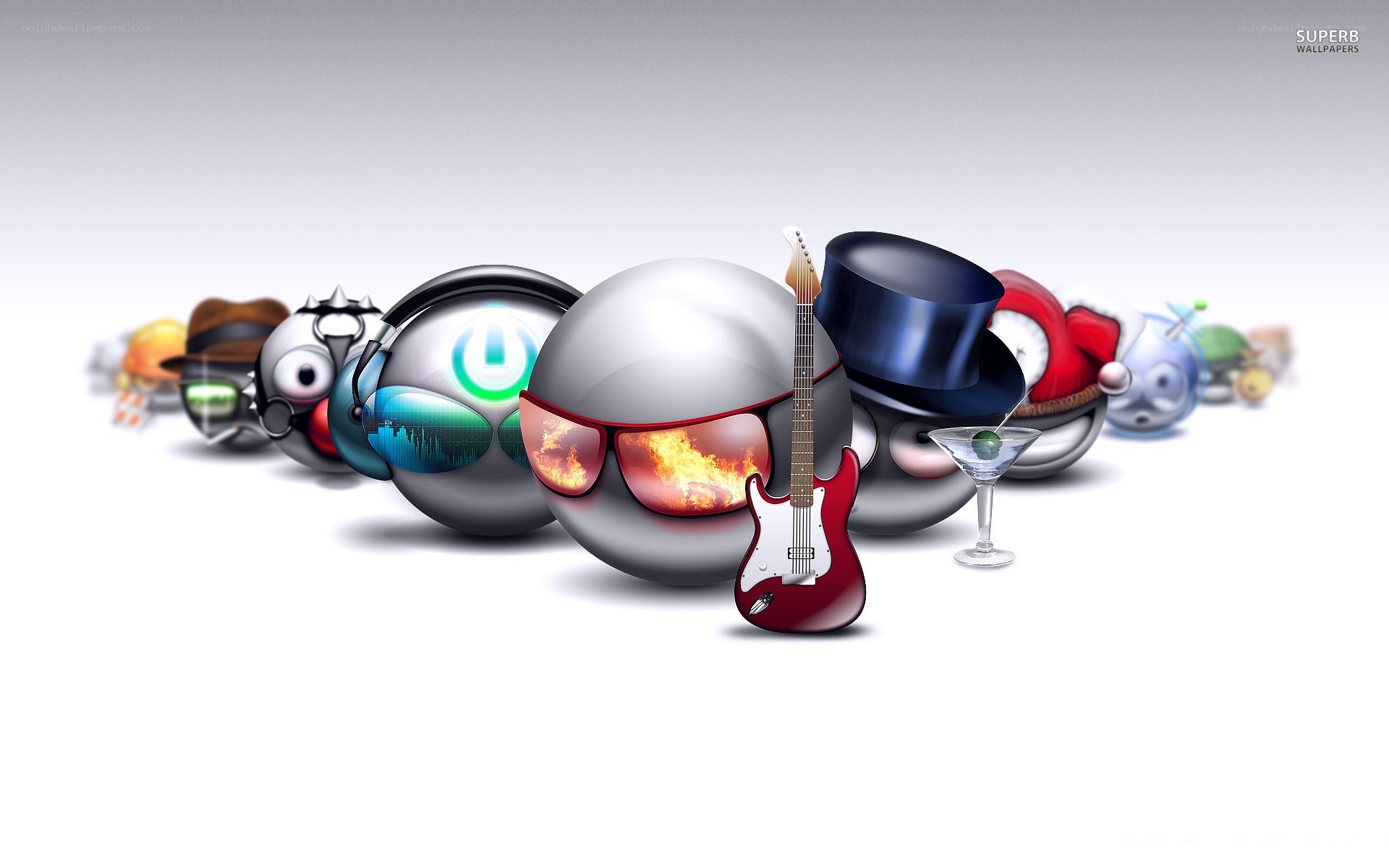 Spherical characters with accessories