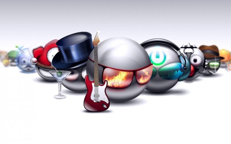Spherical Characters with Accessories — Gray
