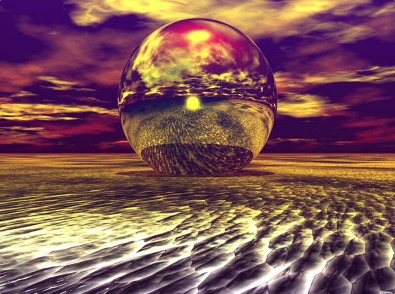 spherical landscape reflection