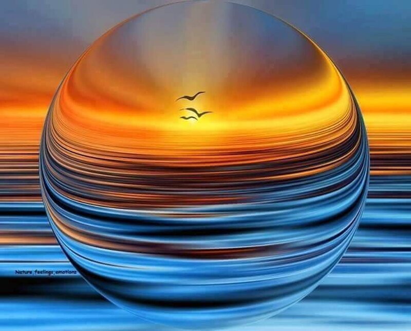 Spherical Landscape Reflection — Blue