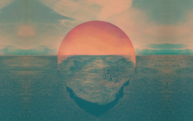 Spherical Landscape Reflection — Orange