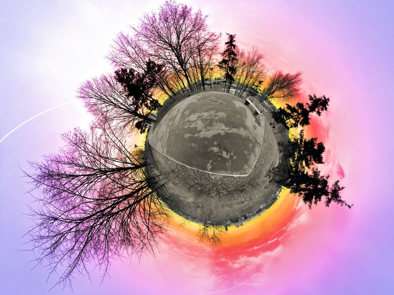 Spherical Landscape View — Purple