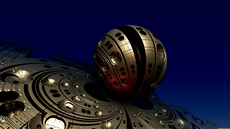 Spherical Mechanical Structure — Blue