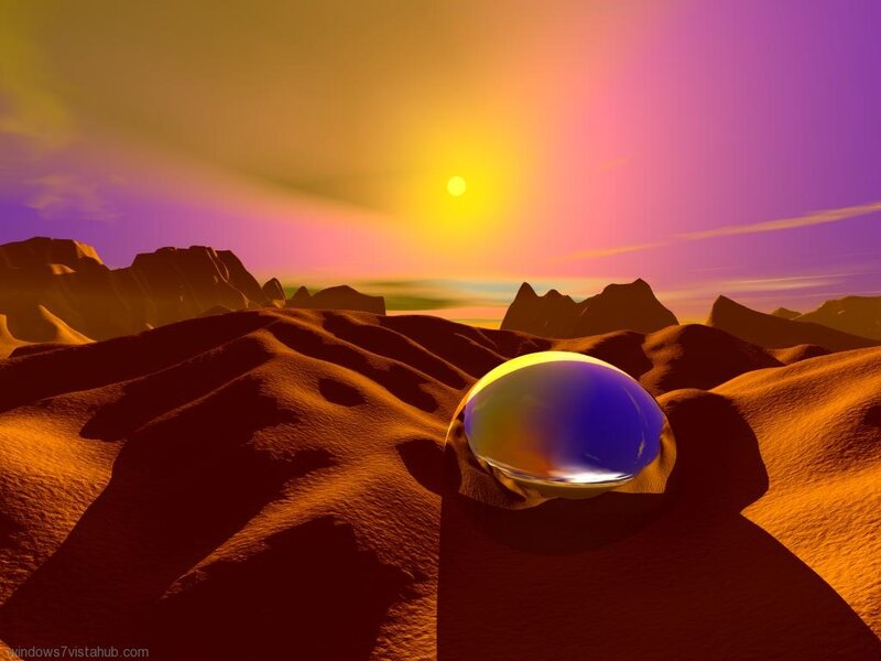 Spherical Object in Desert — Orange