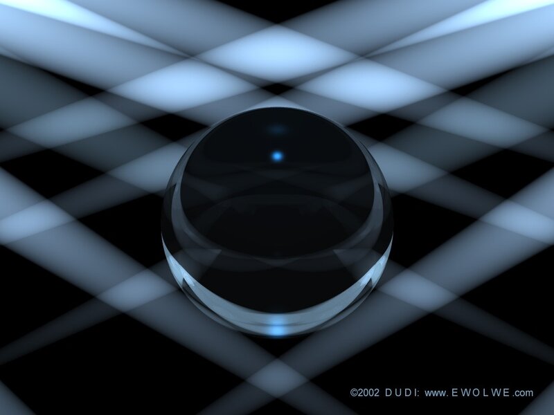 Spherical object on a checkered surface