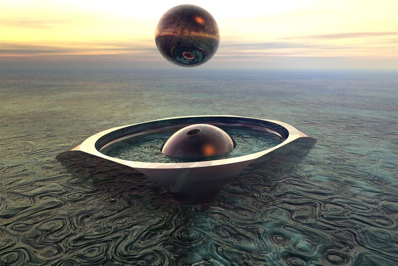 Spherical objects over ocean