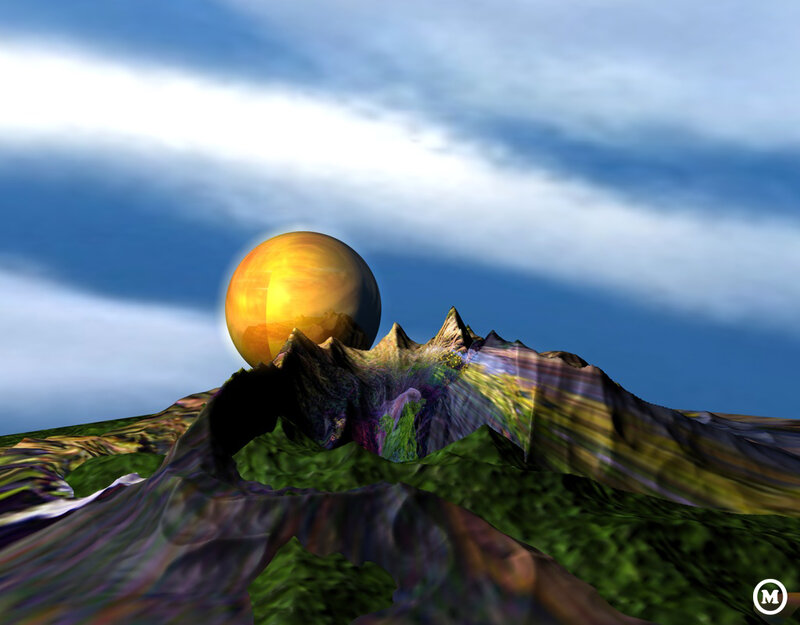 Spherical Planet over Mountains