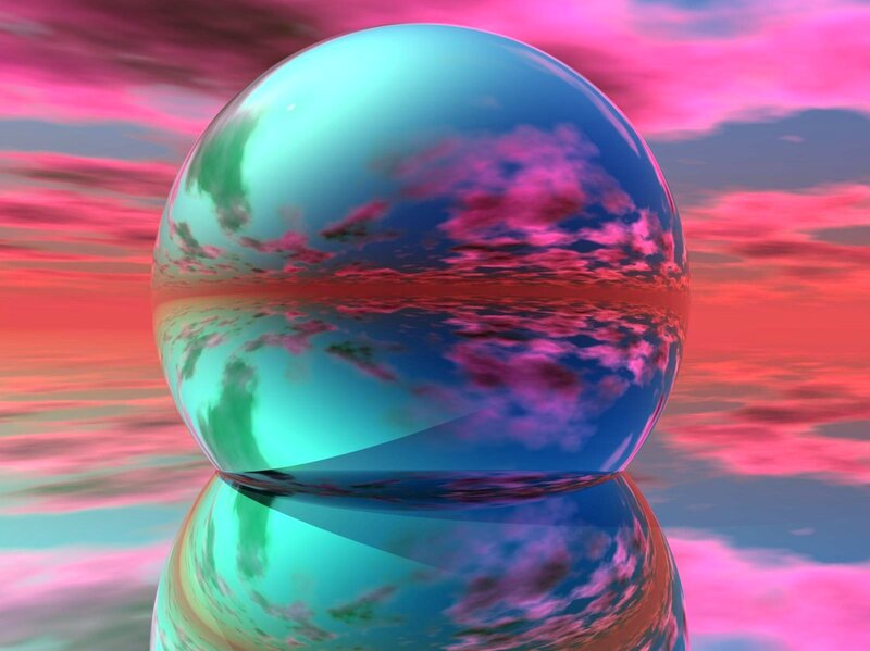 spherical reflection of a colorful sky