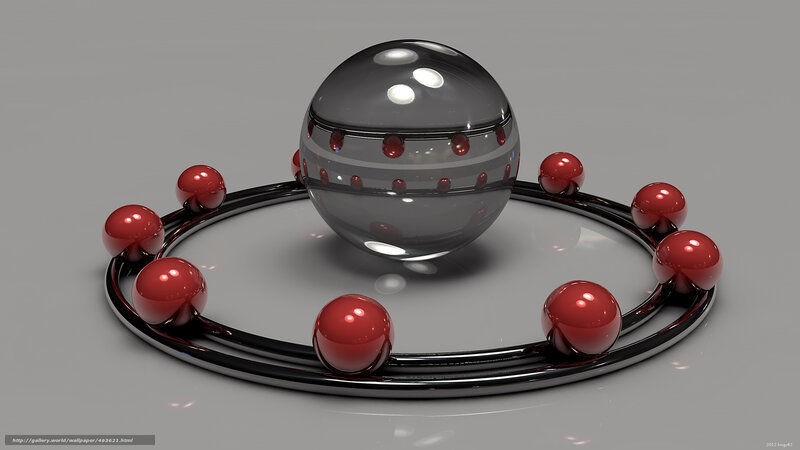 Spherical ring with red orbs