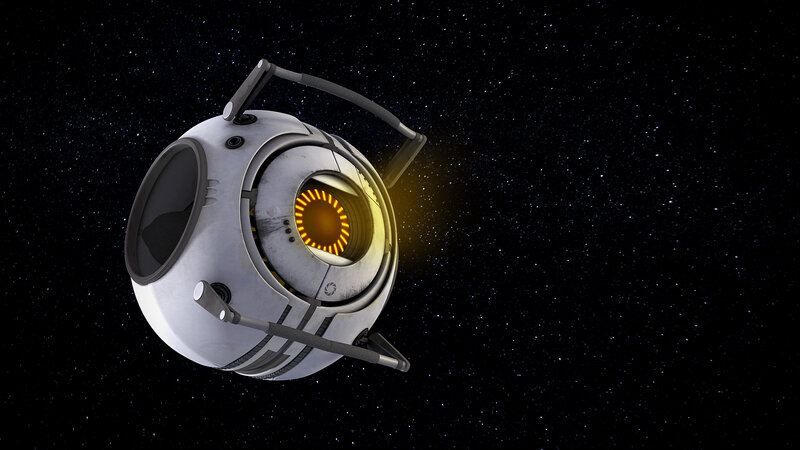 Spherical Robot in Space — White