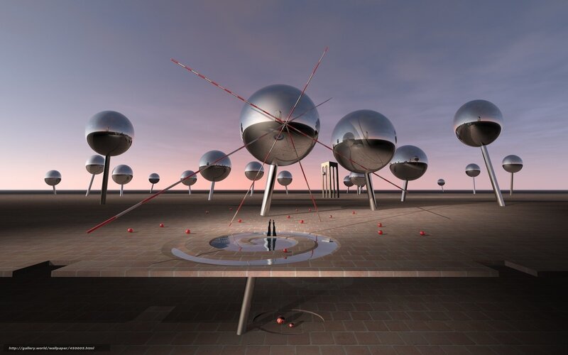 Spherical Sculptures on Poles