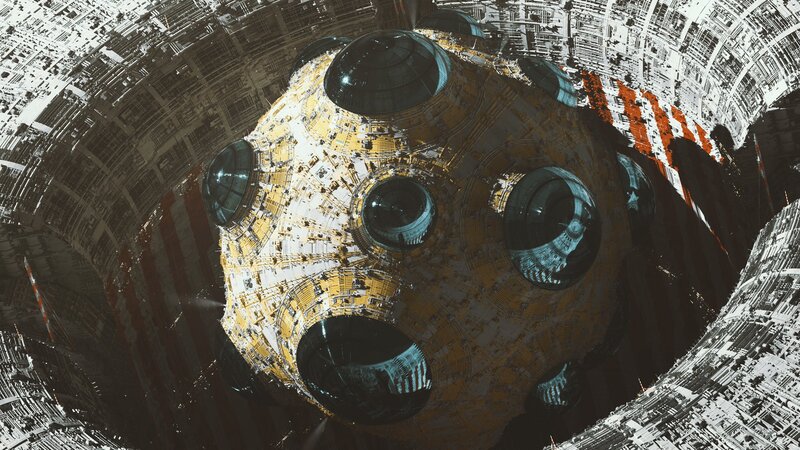Spherical Space Station — Yellow