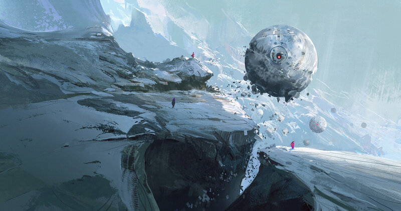 Spherical Spacecraft in Snow