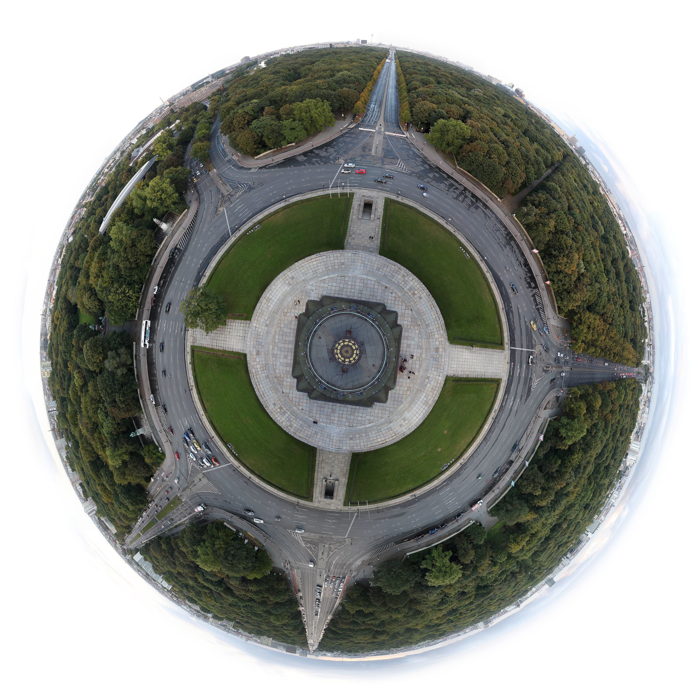 Spherical view of a roundabout