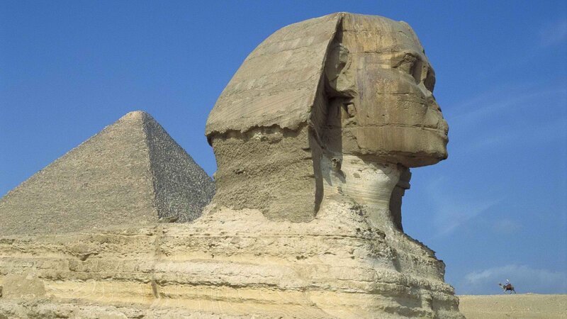 Sphinx and pyramid at Giza