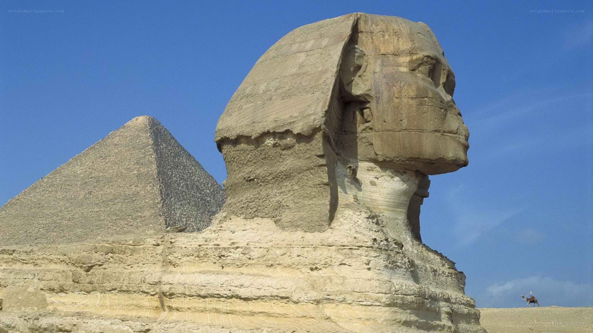 Sphinx and pyramid at Giza