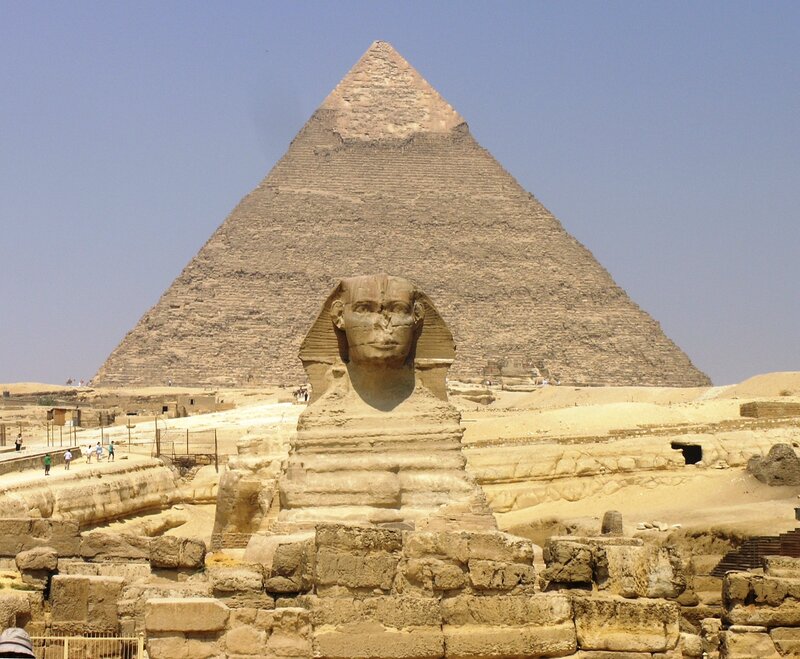 Sphinx and Pyramid — Beige, Deserted, Afternoon