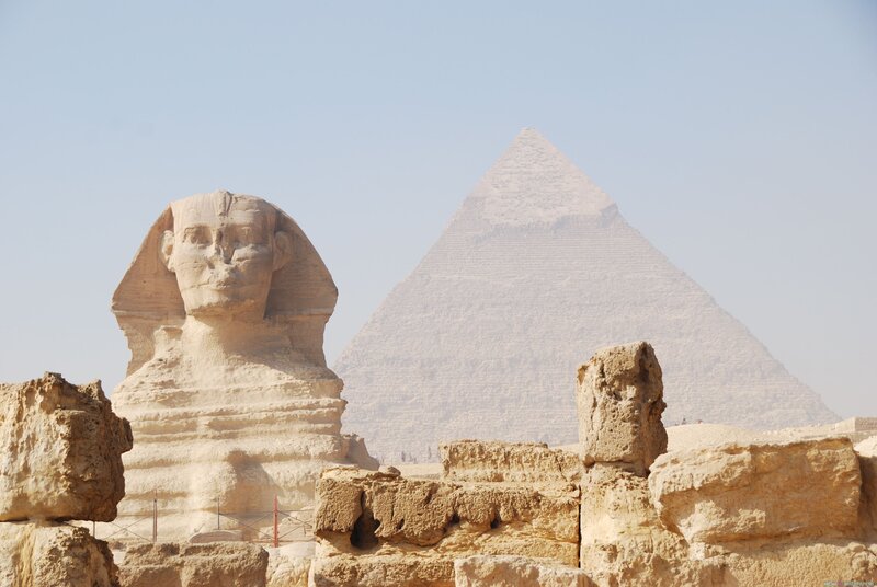Sphinx and Pyramid — Beige, Serene, Afternoon