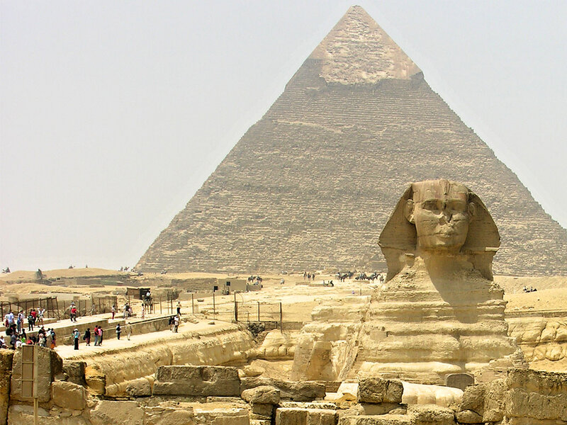 Sphinx and Pyramid — Beige