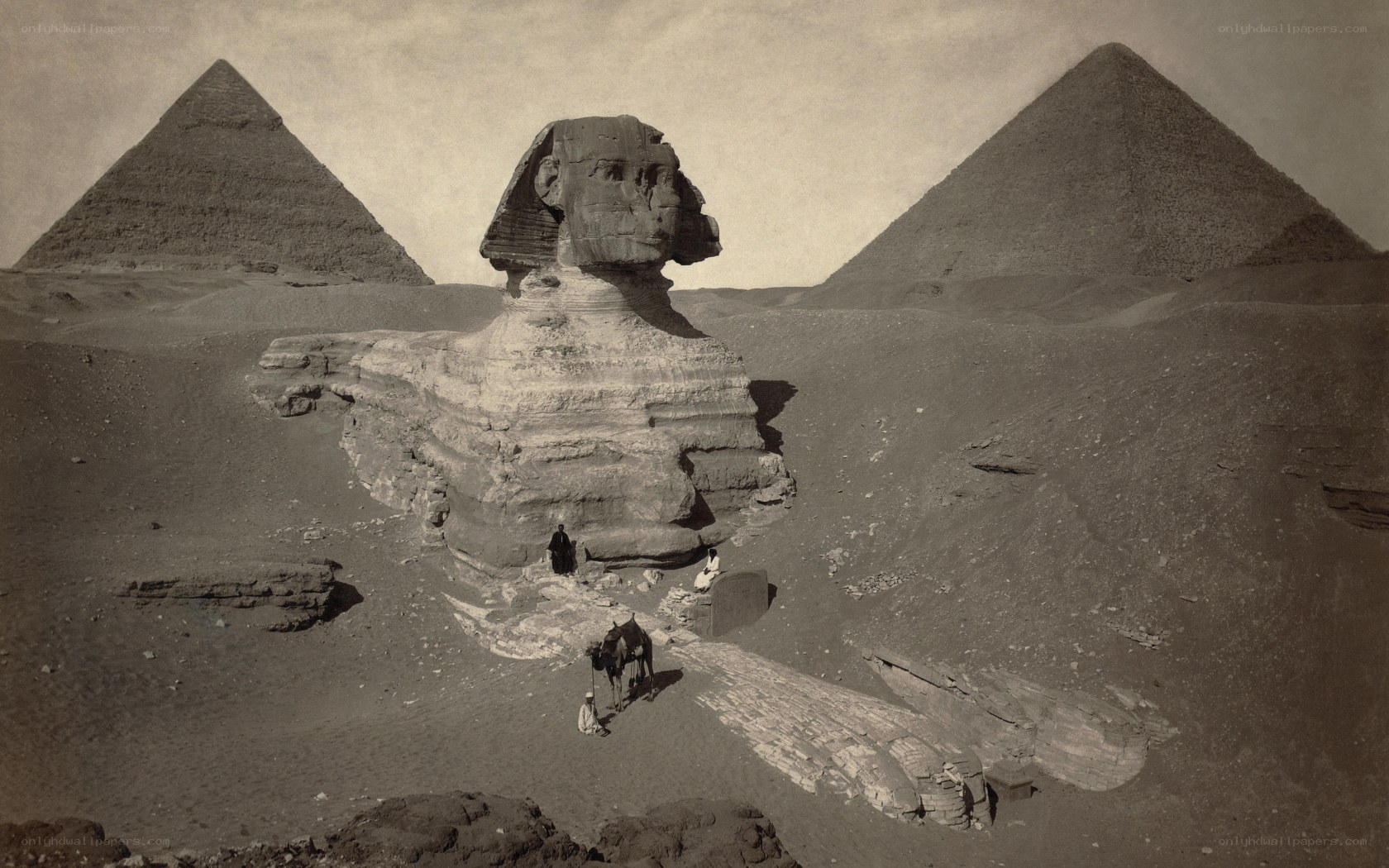 Sphinx and pyramids at Giza