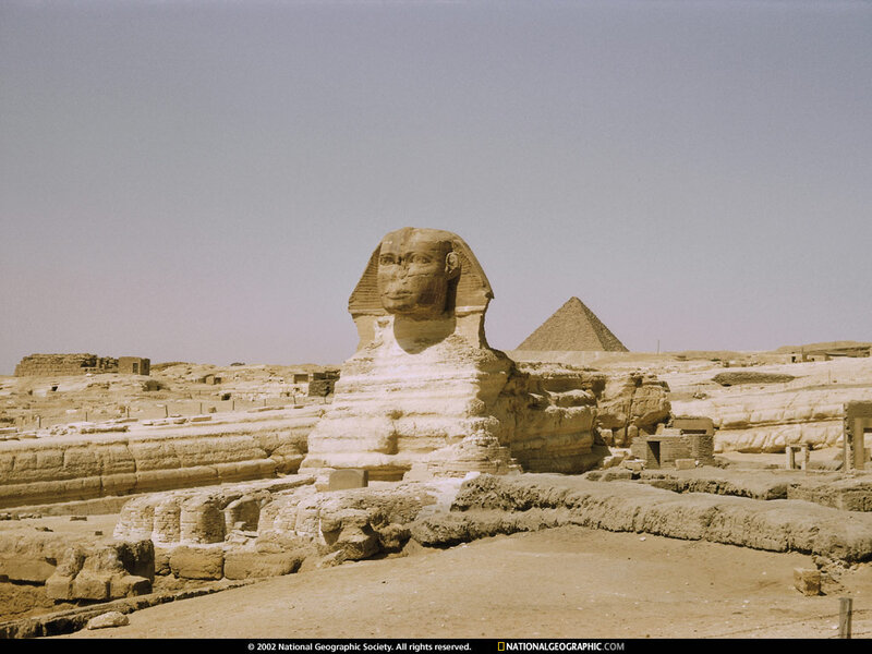 Sphinx and pyramids at Giza