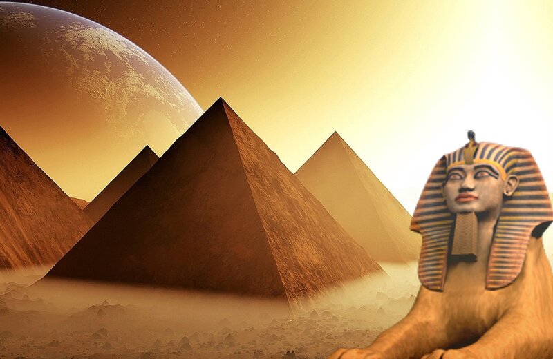 Sphinx and Pyramids — Brown