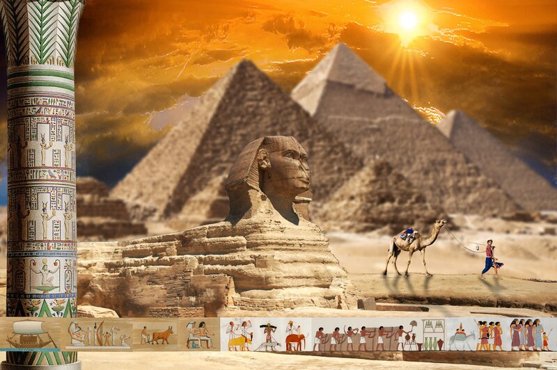 Sphinx and Pyramids — Orange