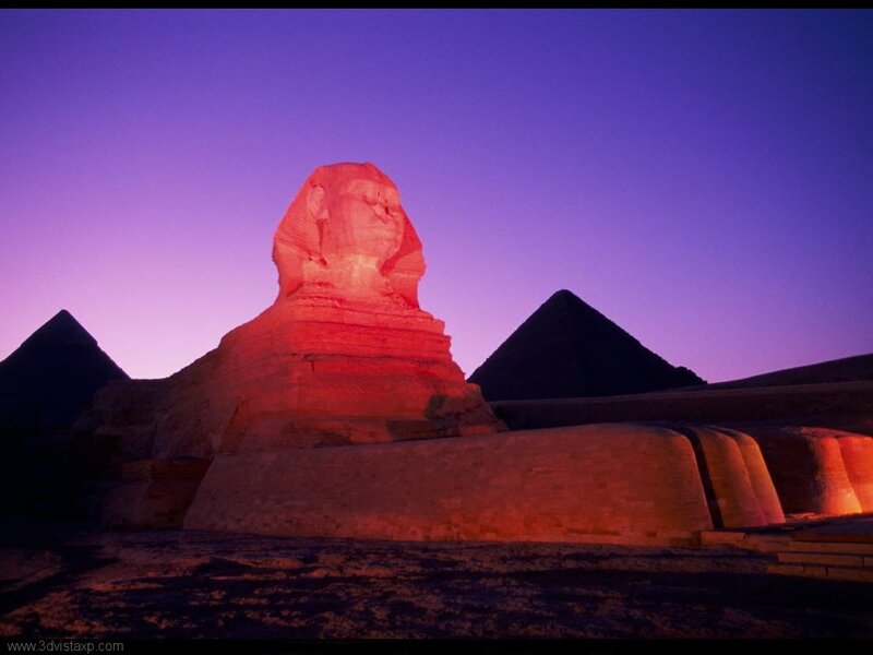 Sphinx at Dusk — Purple, Dramatic