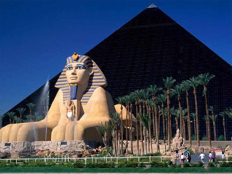 Sphinx Statue and Pyramid — Blue, Dramatic