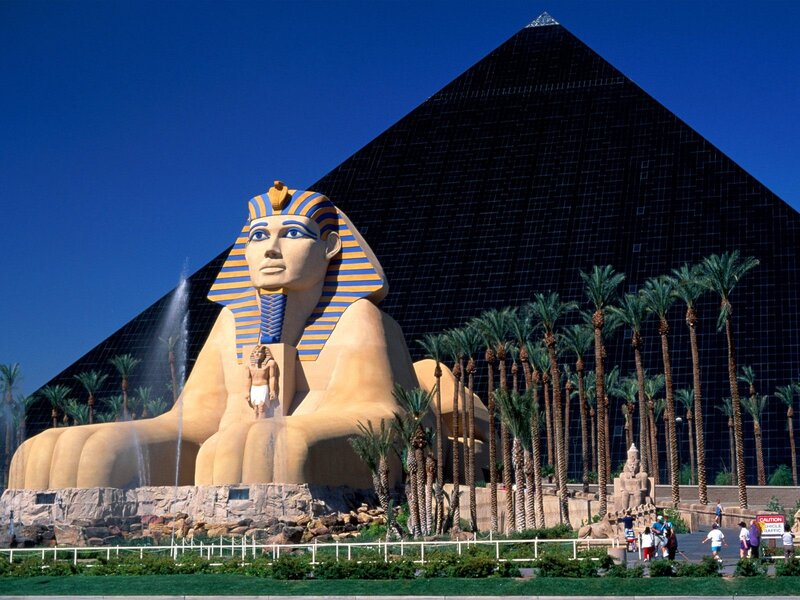 Sphinx Statue and Pyramid