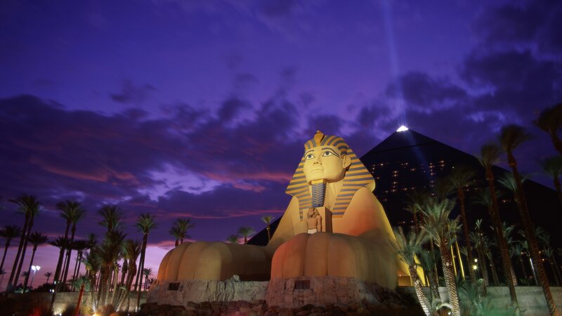 Sphinx Statue at Night