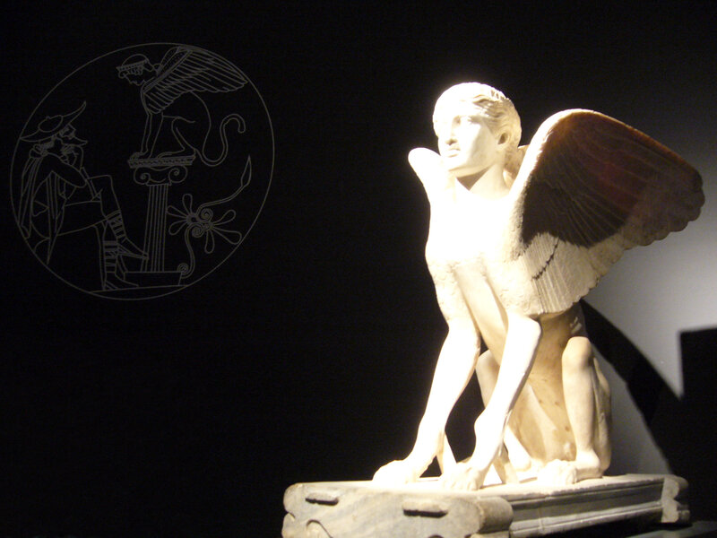 Sphinx statue in museum