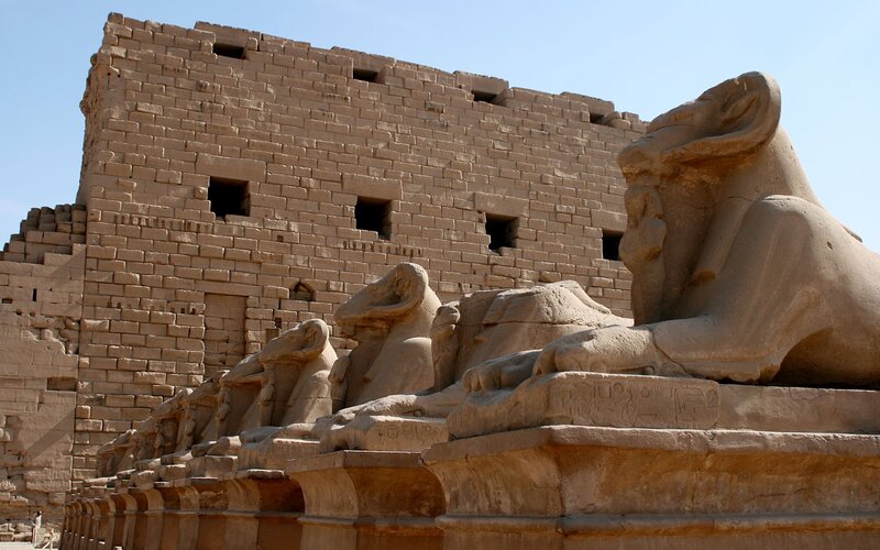 Sphinx statues at Karnak Temple