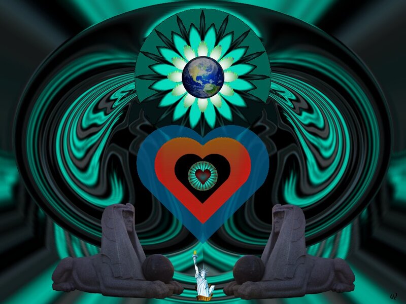 Sphinx Statues with Heart