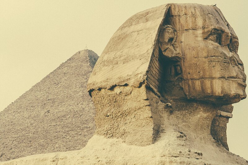Sphinx with Pyramid — Beige