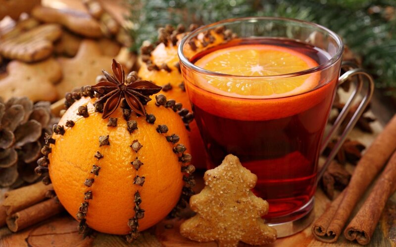 Spiced Orange and Drink — Cozy, Winter, Photograph