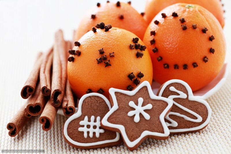 Spiced Oranges and Cookies — Orange, Festive