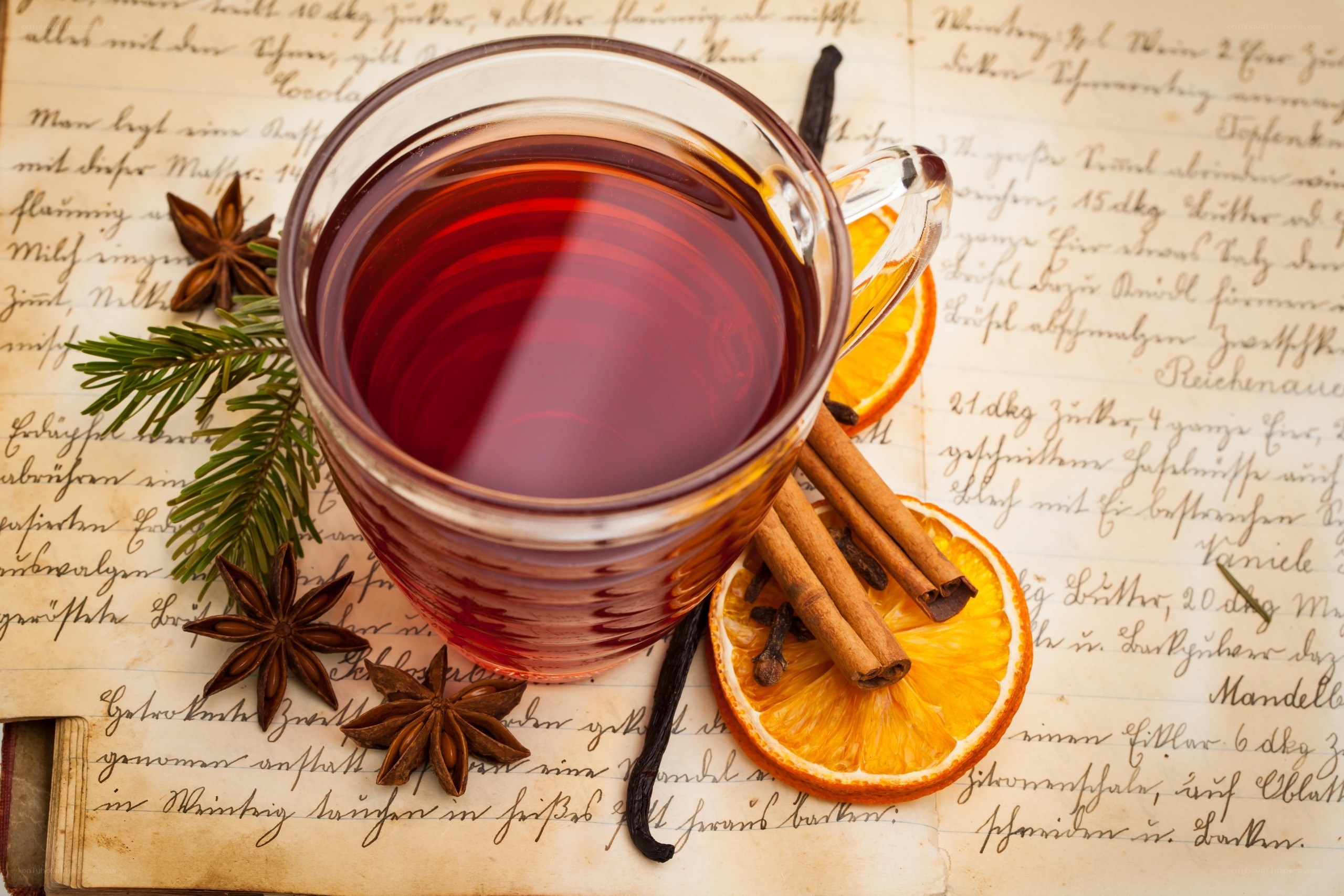 Spiced tea with holiday ingredients