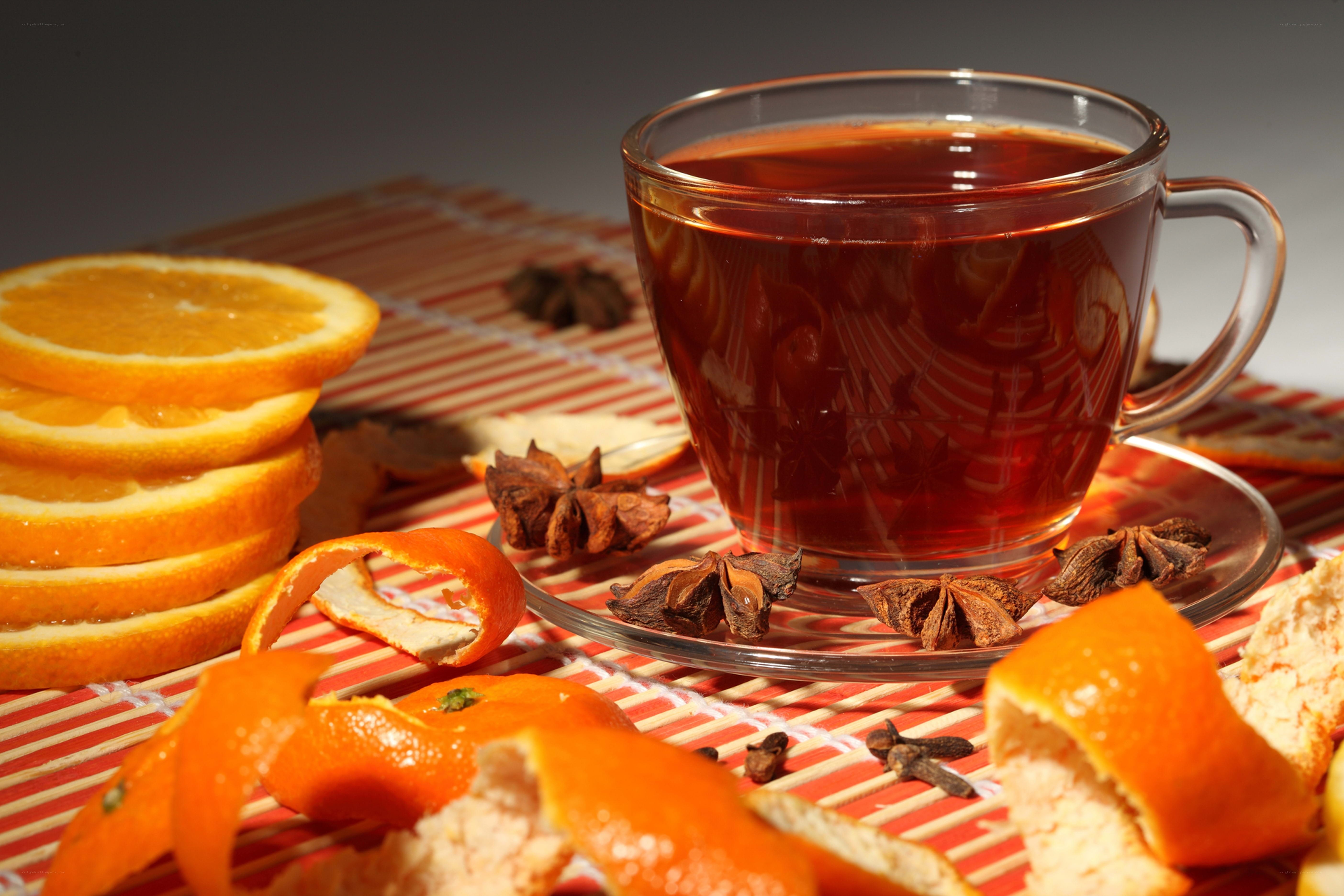 Spiced tea with orange and star anise