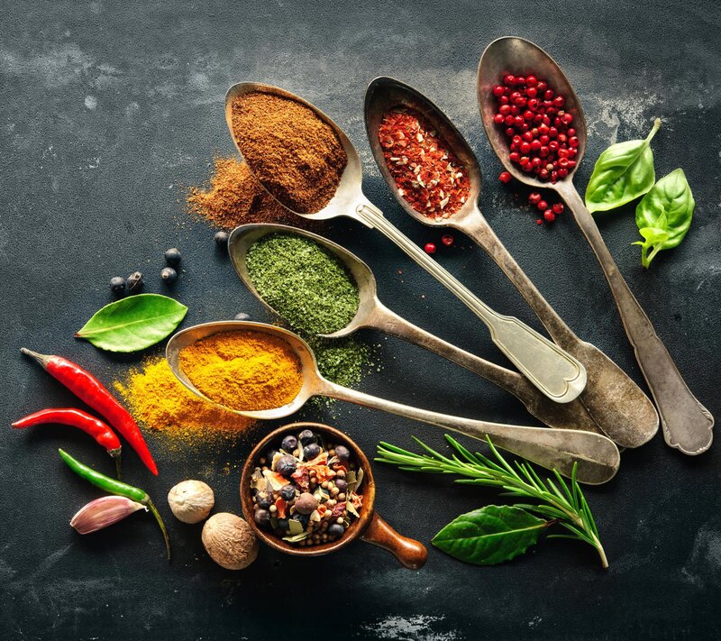 Spices and Herbs on Spoon