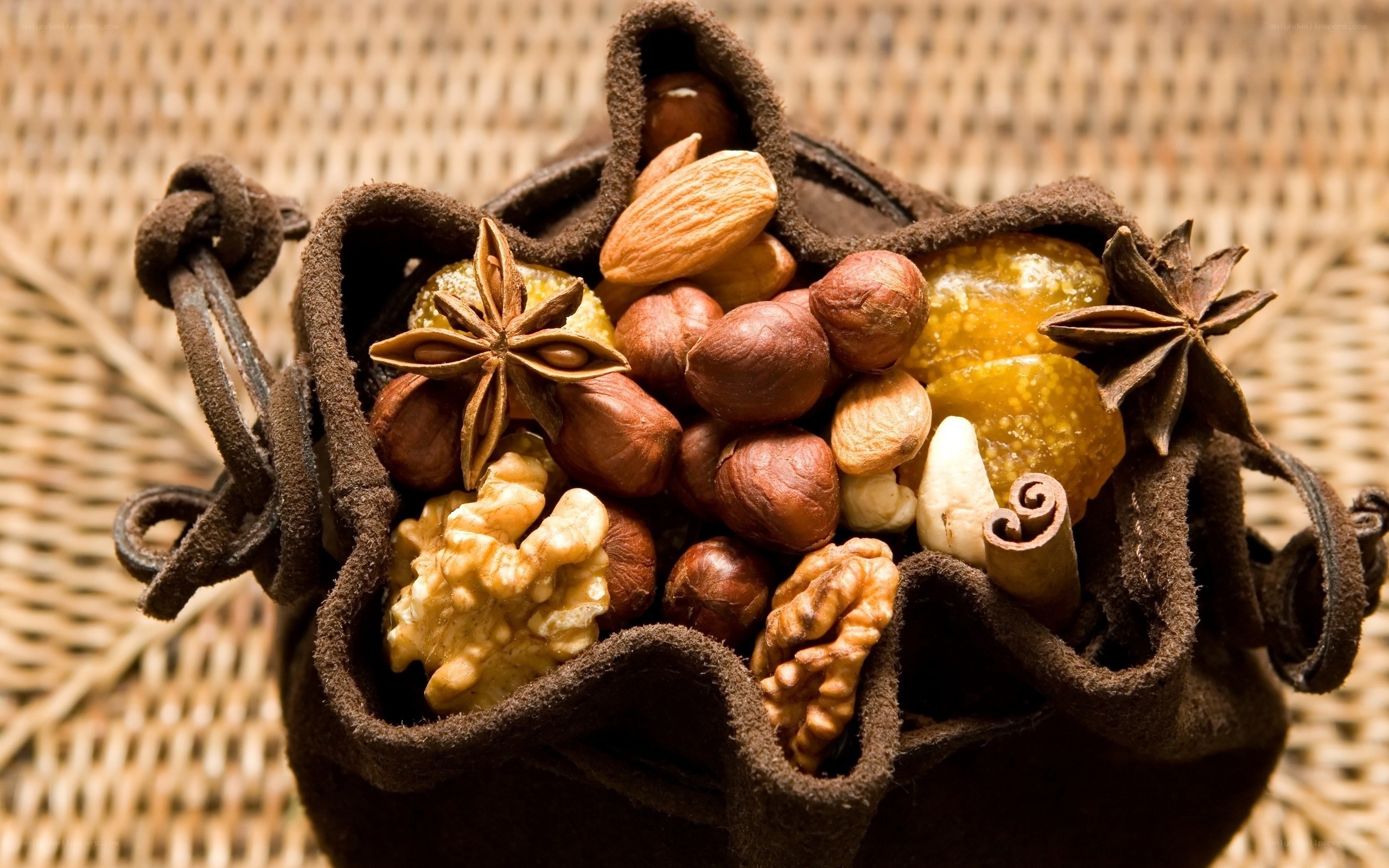 Spices and nuts in a pouch