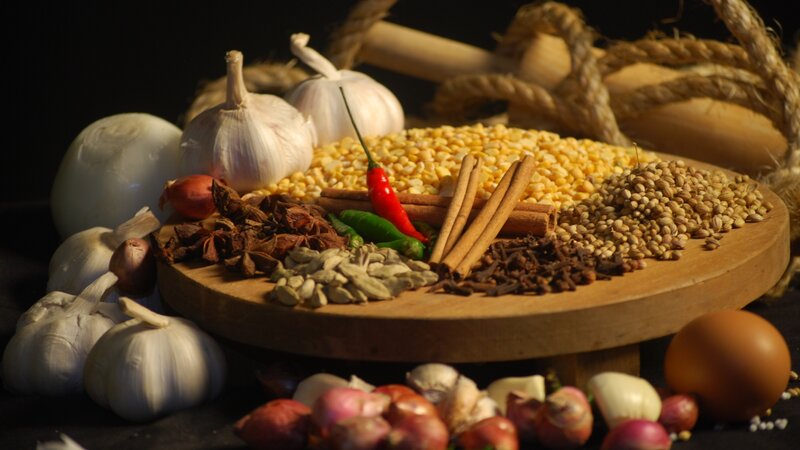 Spices and Vegetables on Board