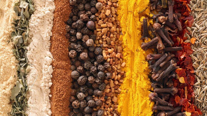 Spices in Rows