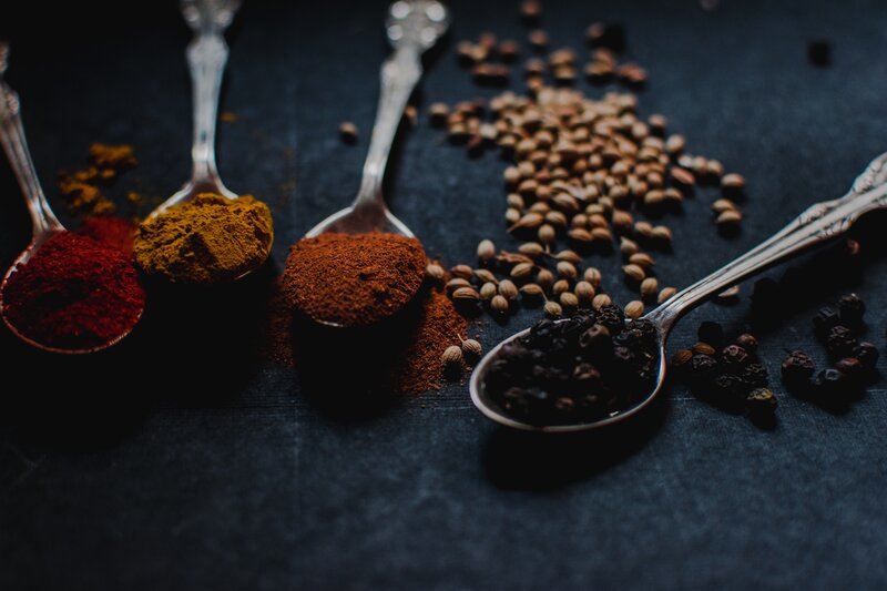 Spices on Spoons — Black
