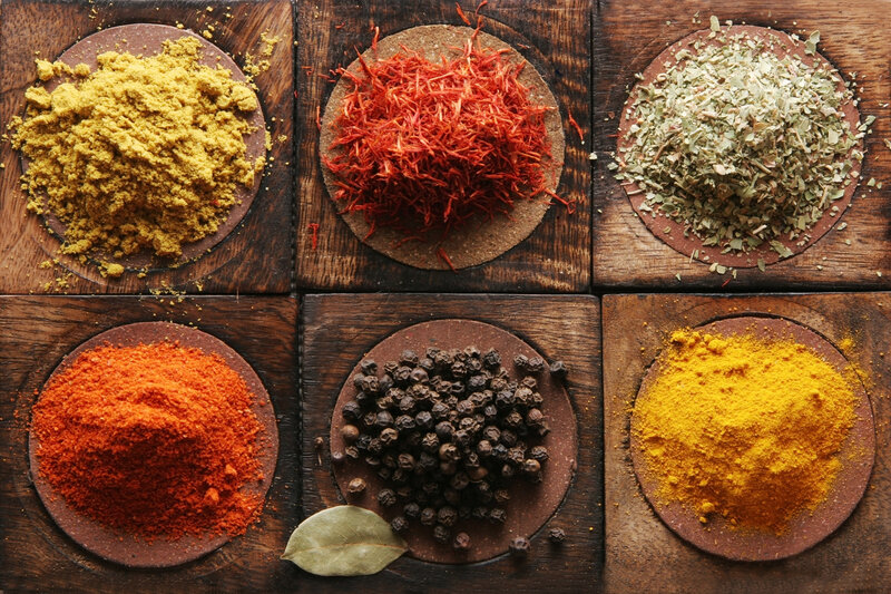 Spices on Wooden Surface — Brown, Calm
