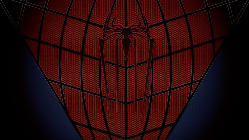 Spider Emblem on Suit — Red, Dramatic, Digital Art, Web Pattern, Hexagonal Texture