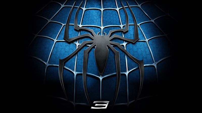 Spider Emblem on Web — Blue