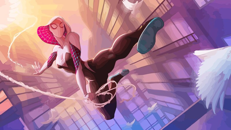 Spider-Gwen Swinging