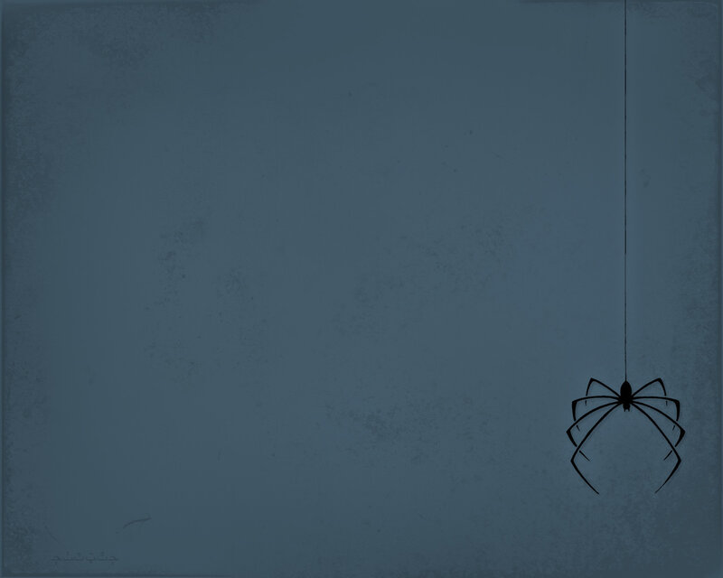 Spider hanging from web